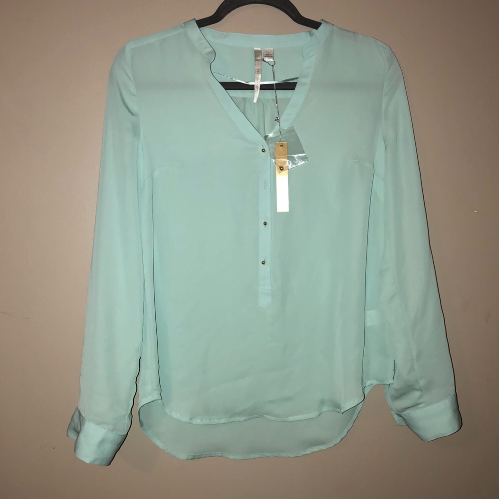 LC Lauren Conrad Mint Green Hi-Low Top•Small•NWT - Picture 1 of 8